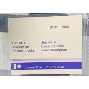 Set Of 4 Canada Post CAPEX 1978 12-Cent Inscription Corner Blocks Stamps